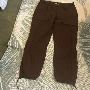 Cache creek -Brown cargo pants size 12 with attached belt,